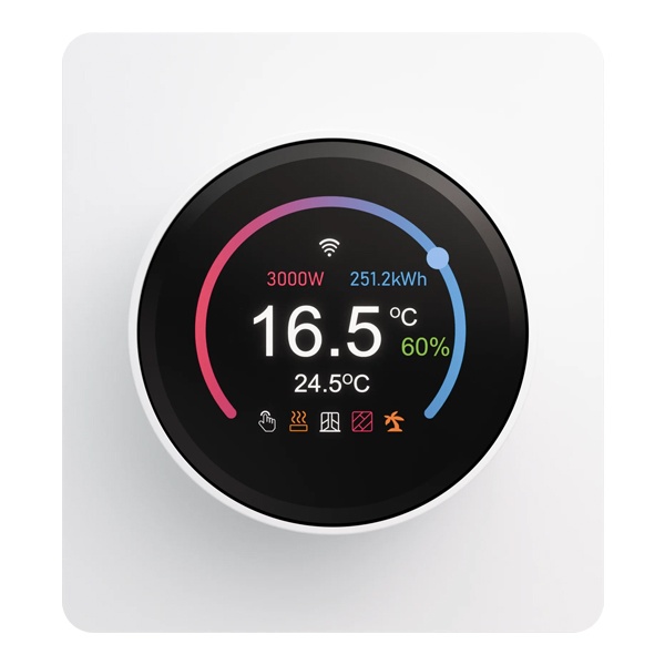 Терморегулятор Kranz Miele Round Wi-Fi с рамкой перламутр