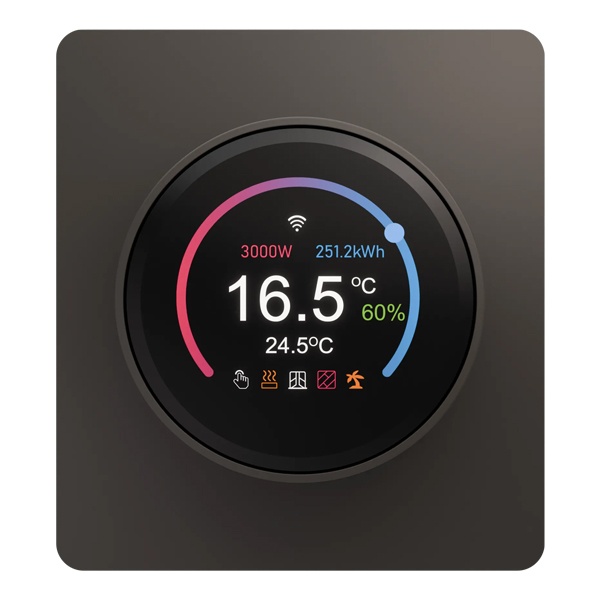 Терморегулятор Kranz Miele Round Wi-Fi с рамкой титан