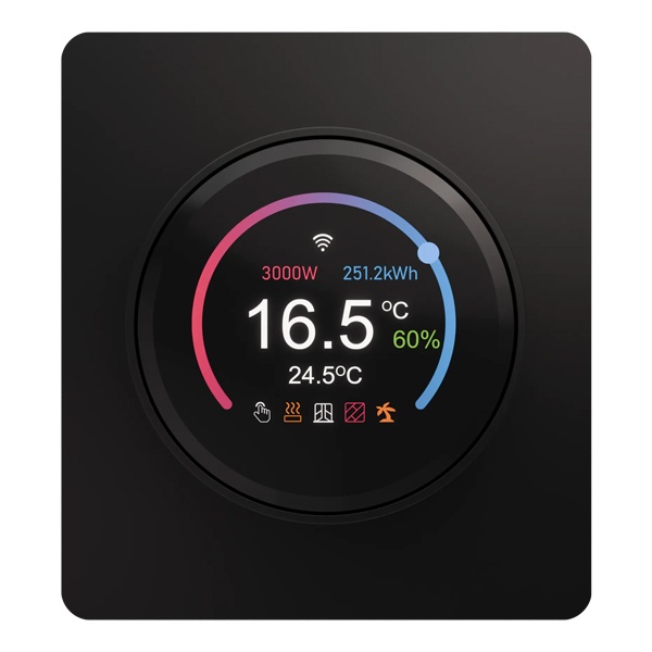 Терморегулятор Kranz Miele Round Wi-Fi с рамкой оникс