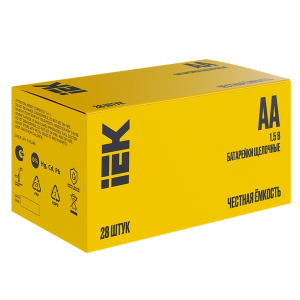 Батарейка ИЭК AA LR06/AM 3 2800мАч 1,5V алкалиновая (пальчиковая) (упаковка 28шт)