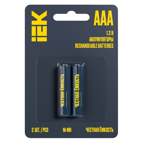 Аккумулятор ИЭК GREEN Ni-MH AAA HR03 1100мАч Никель-металлогидридный (мизинчиковый) (упаковка 2шт)