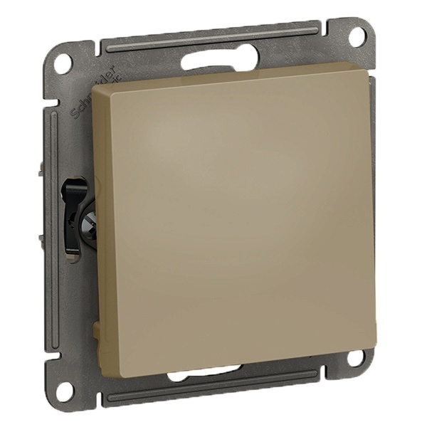 Одноклавишный выключатель SE AtlasDesign 10A быстрозажимные клеммы, шампань [уп 10 шт]