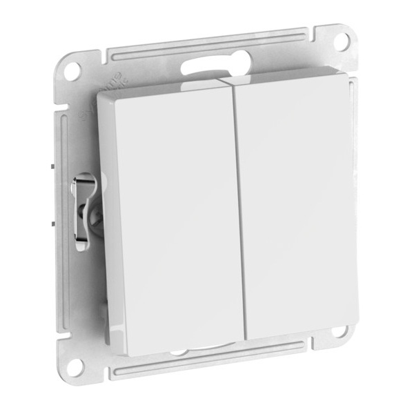 Двухклавишный выключатель SE AtlasDesign 10A быстрозажимные клеммы, белый [уп 20 шт]