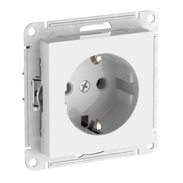 Розетка с заземлением SE AtlasDesign 16А быстрозажимные клеммы, белый [уп 20 шт]