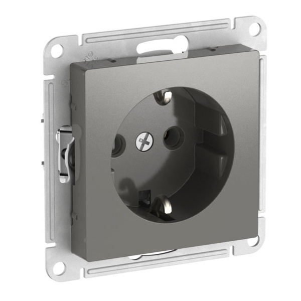 Розетка с заземлением SE AtlasDesign 16А быстрозажимные клеммы, сталь [уп 5 шт]