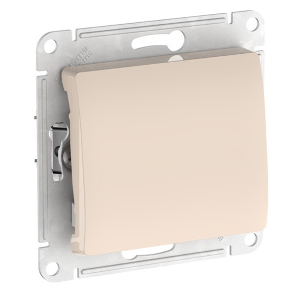 Одноклавишный выключатель SE Glossa 10A механизм быстрозажимные клеммы, бежевый