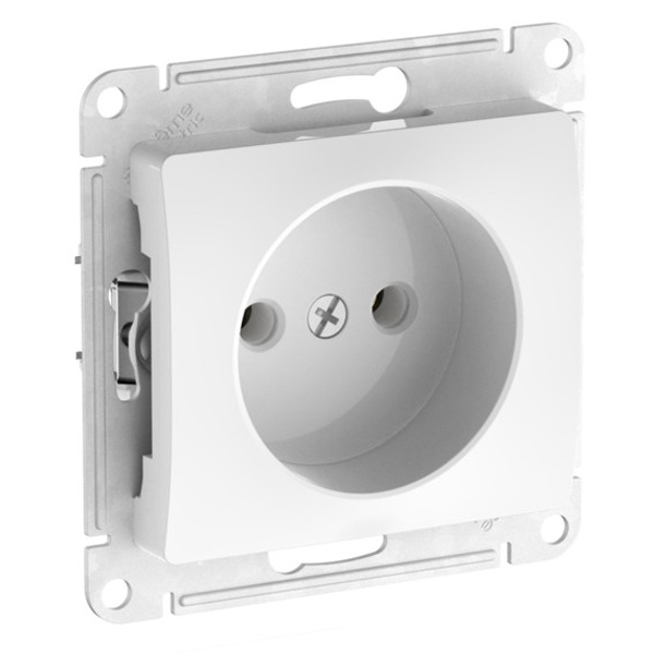 Розетка без заземления SE Glossa 16А механизм быстрозажимные клеммы, белый