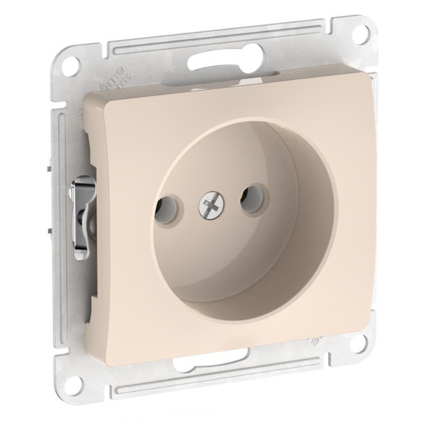 Розетка без заземления SE Glossa 16А механизм быстрозажимные клеммы, бежевый