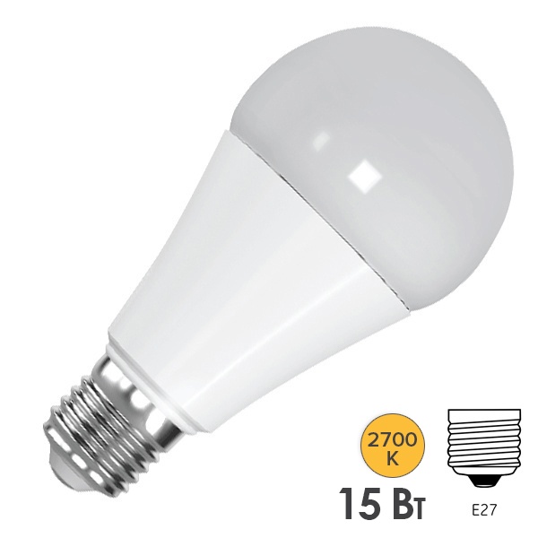 Лампа светодиодная Foton FL-LED A60 15W 2700K 220V E27 1500Lm теплый свет (упаковка 10шт.)