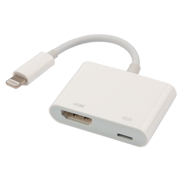 Переходник Rexant Lightning (Male) - HDMI (Female) позволяет выводить звуковой и видеосигнал