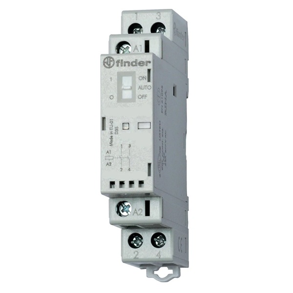 Модульный контактор Finder 25А 1NO+1NC 24В AC/DC механический индикатор, LED 1м