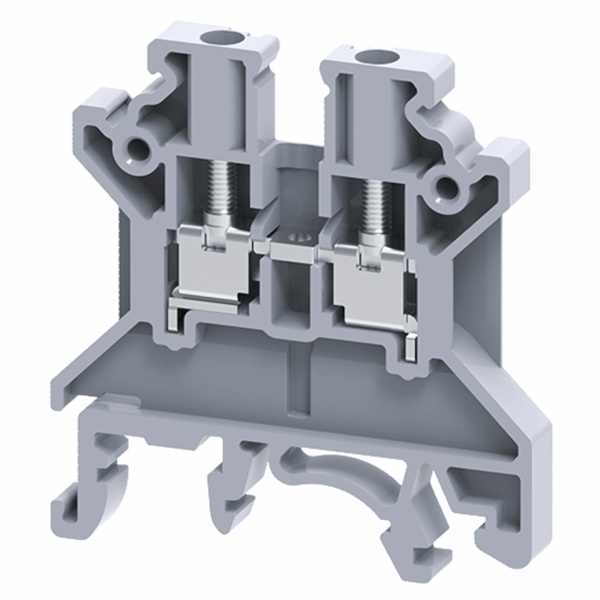 Клемма проходная винтовая КЭАЗ OptiClip CTS-2.5-I-24A-(0.2-2.5) серый