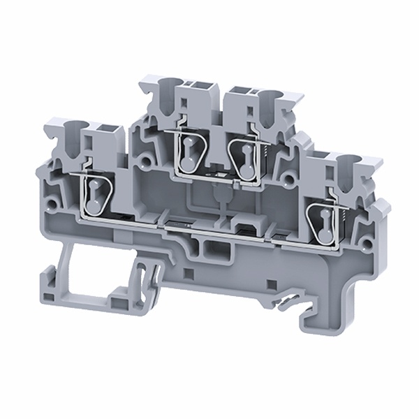 Клемма двухярусная пружинная КЭАЗ OptiClip CXDL-2.5-2L-I серый