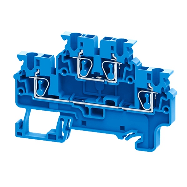 Клемма двухярусная пружинная КЭАЗ OptiClip CXDL-2.5-2L-I-BU синий