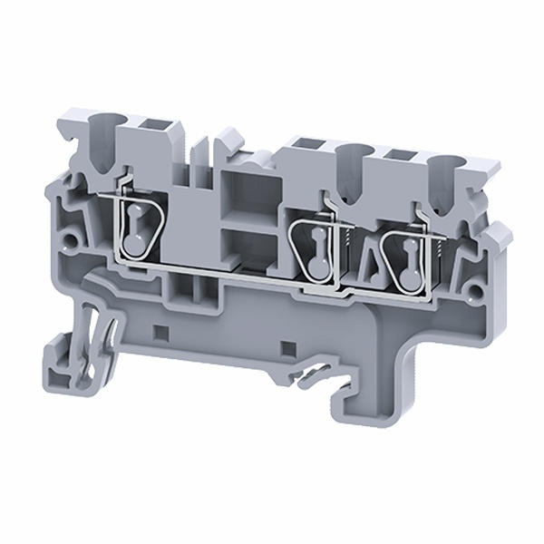 Клемма с тремя контактами пружинная КЭАЗ OptiClip СХ-2.5-TRIPLET-I серый
