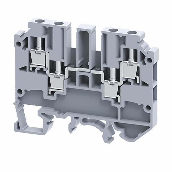 Клемма с четырьмя контактами винтовая КЭАЗ OptiClip СMC-2.5-QUATTRO-(0.2-4)-I серый