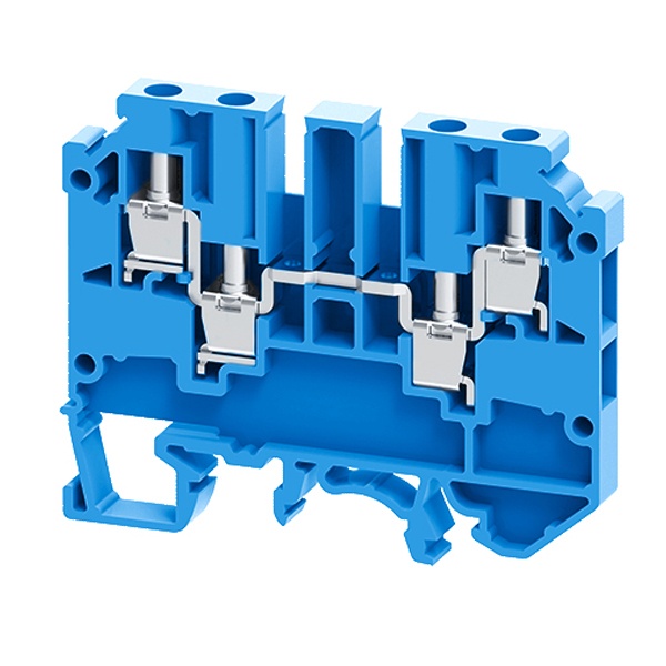 Клемма с четырьмя контактами винтовая КЭАЗ OptiClip СMC-2.5-QUATTRO-(0.2-4)-I-BU синий