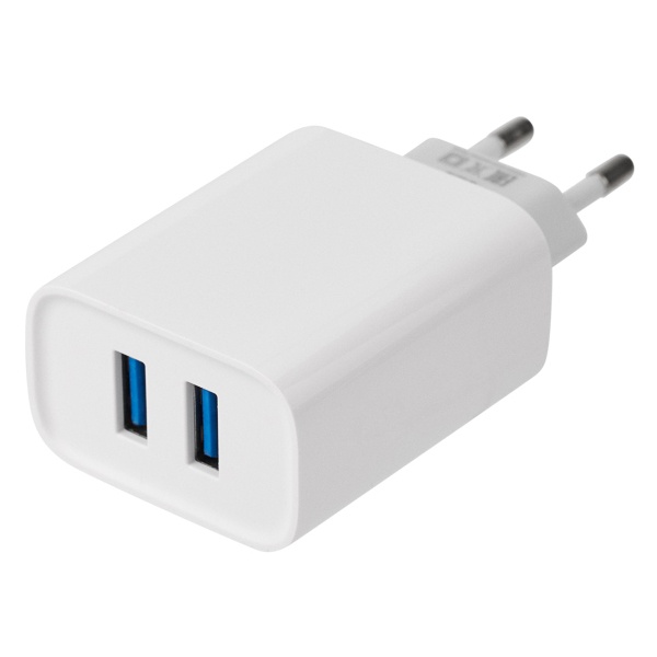 Сетевое зарядное устройство Rexant 2 x USB, 5V, 2,4 A, белое