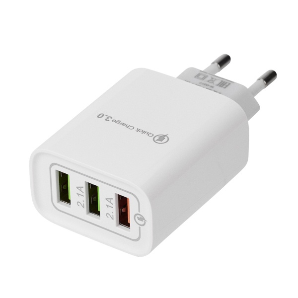 Сетевое зарядное устройство Rexant 3 x USB, 5V, 3 А + 1 А + 1 А, белое