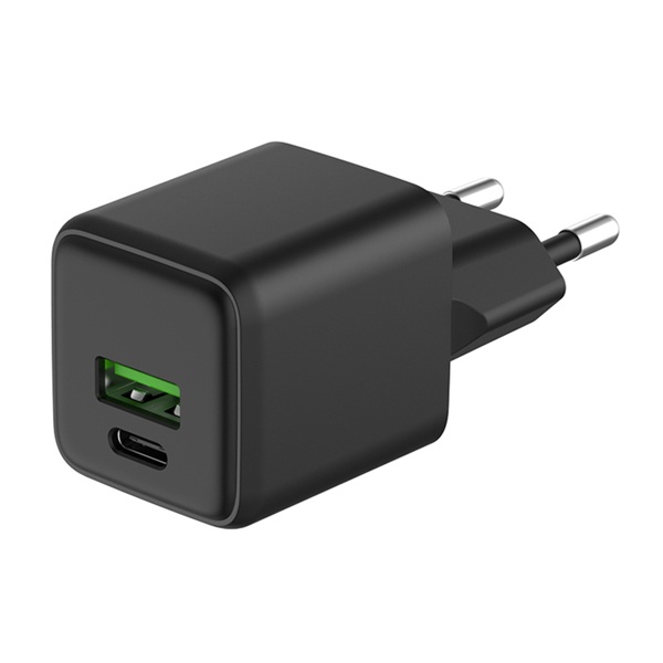 Сетевое зарядное устройство Rexant с двумя портами USB-A и Type-C, 20Вт GaN компактный