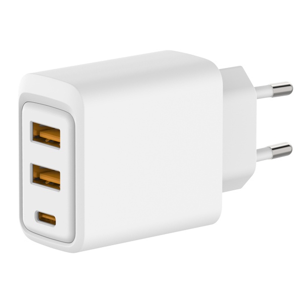 Сетевое зарядное устройство Rexant с двумя портами USB-A и одним портом USB-C, 10Вт