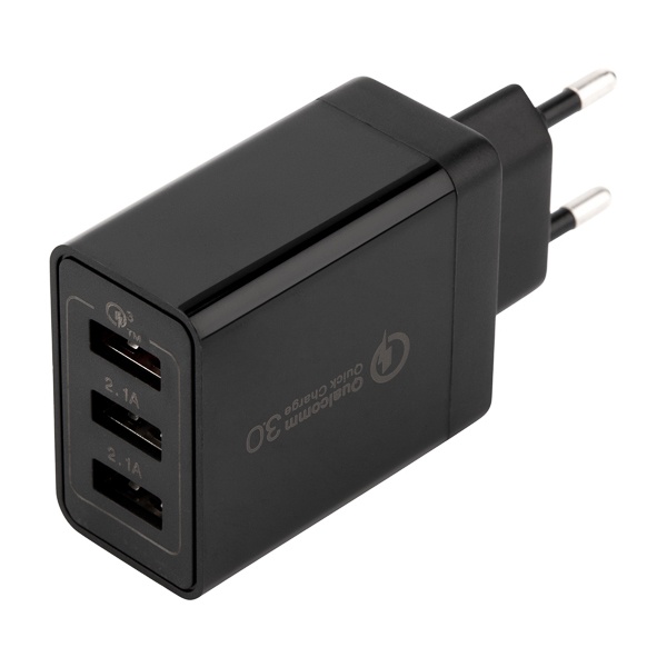 Сетевое зарядное устройство Rexant-переходник 3xUSB адаптер, 30W черное
