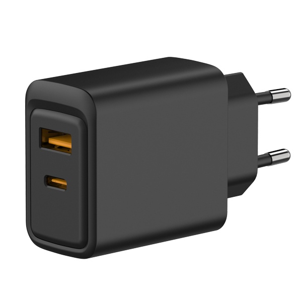 Сетевое зарядное устройство Rexant с портами USB-A и USB-C, 30Вт, черное