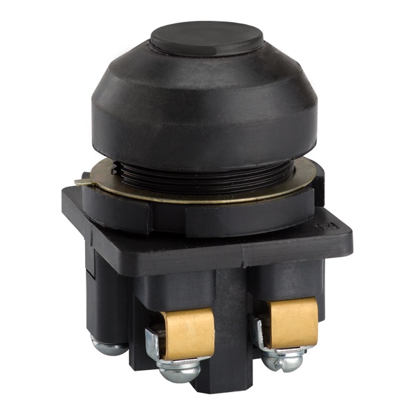 Выключатель КЭАЗ кнопочный КЕ 081 У2 исполнение 2 1НО+1НЗ d30мм IP54 черный