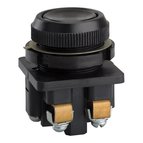 Выключатель КЭАЗ кнопочный КЕ 011 У3 исполнение 1 2НО d30мм IP40 черный