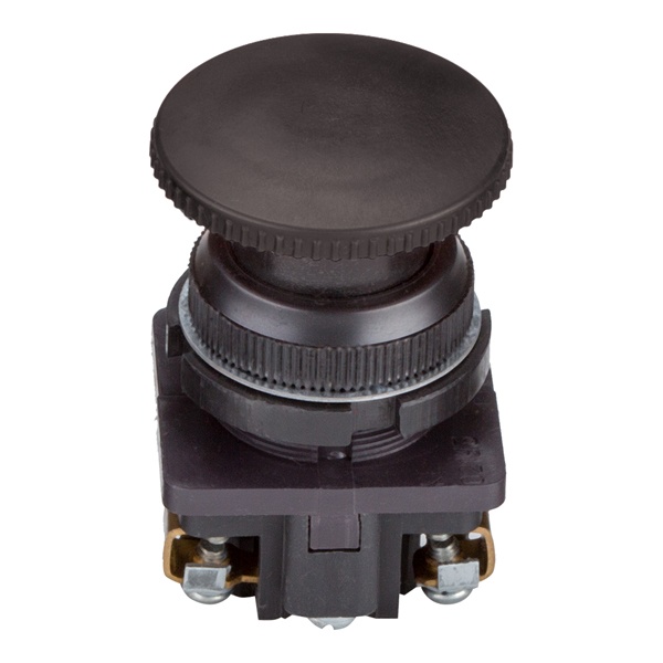 Выключатель КЭАЗ кнопочный КЕ 021 У3 исполнение 2 1НО+1НЗ d30мм IP40 черный