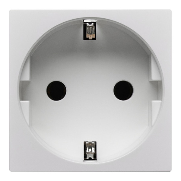 Розетка Daccord Metra45 2К+З без шторок винтовой зажим 2М, белая (аналог 077210 Mosaic)