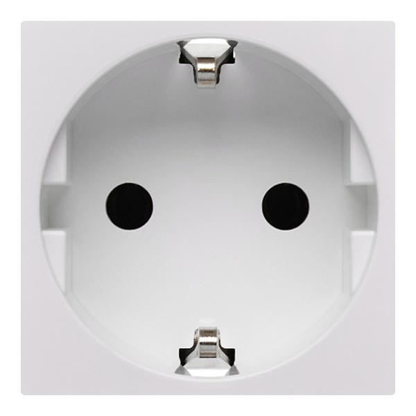 Розетка Daccord Metra45 2К+З без шторок автозажим 2М, белая