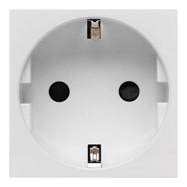 Розетка Daccord Metra45 2К+З со шторками винтовой зажим 2М, белая (аналог 077213 Mosaic)