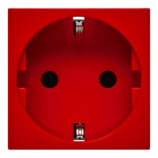 Розетка Daccord Metra45 2К+З без шторок винтовой зажим 2М, красная