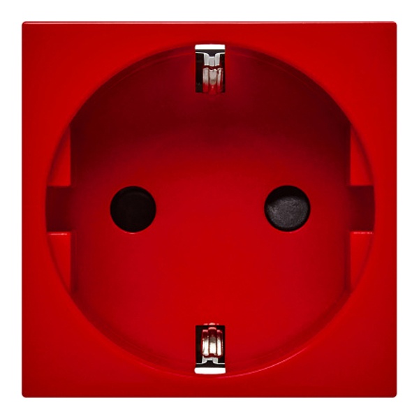 Розетка Daccord Metra45 2К+З со шторками винтовой зажим 2М, красная (аналог 077218 Mosaic)