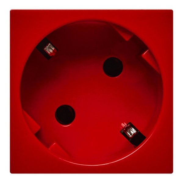 Розетка Daccord Metra45 45° 2К+З без шторок винтовой зажим 2М, красная