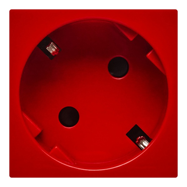 Розетка Daccord Metra45 2К+З 45° со шторками винтовой зажим 2М, красная