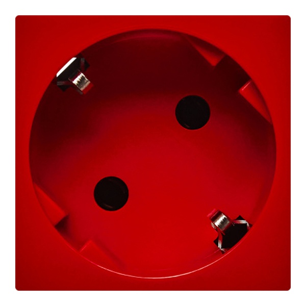 Розетка Daccord Metra45 2К+З 45° без шторок автозажим 2М, красная