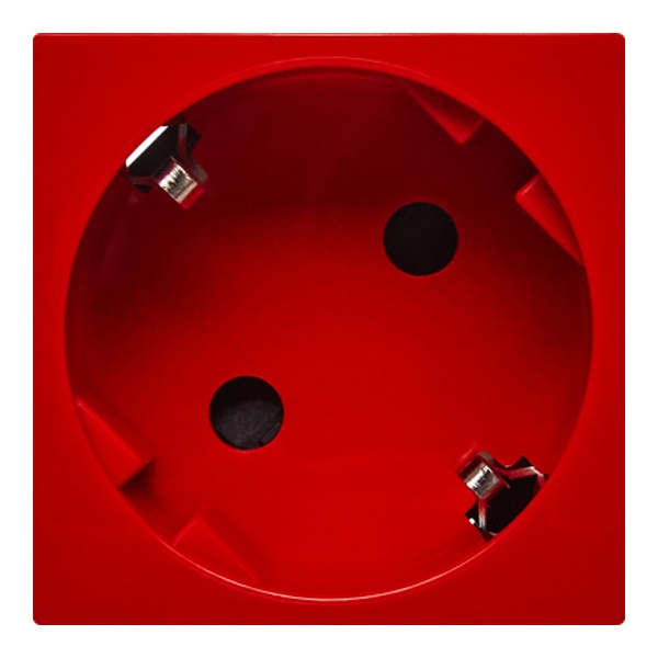 Розетка Daccord Metra45 2К+З 45° со шторками автозажим 2М, красная