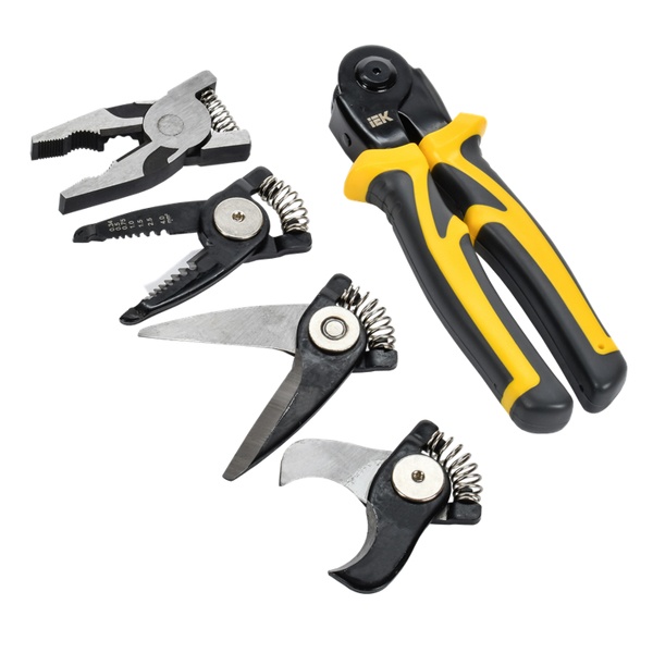 Пассатижи ИЭК многофункциональные ARMA2L 3 K1 с насадками 4в1 кабелерез, ножницы, зачистка до 4мм2