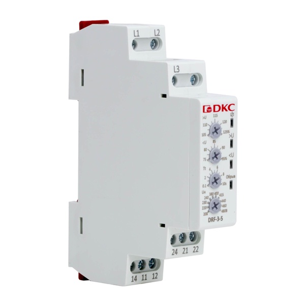 Реле контроля фаз DKC DRF 3ф контроль напряжения, обрыва фаз 2CO 8А 208-480В
