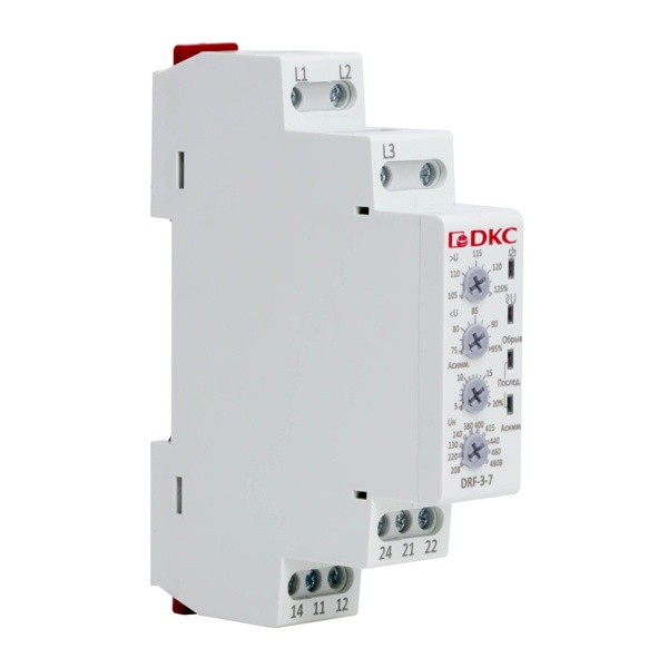 Реле контроля фаз DKC DRF 3ф контроль напряжения, обрыва фаз, чередования,асимметрии 2CO 8А.208-480В