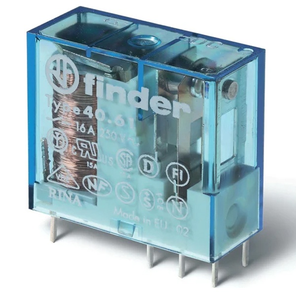 Миниатюрное реле Finder 1CO 16A AgCdO 12В DC