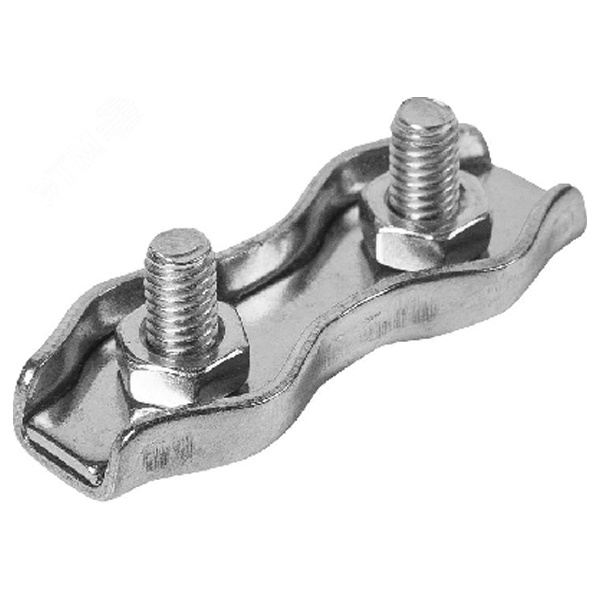 Зажим стальной для троса Крепдил двойной 6мм Duplex оцинкованный