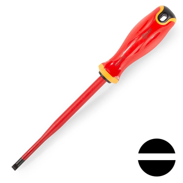 Отвертка КВТ диэлектрическая шлицевая 6.5х150 мм Слим для работ под напряжением до 1000 В