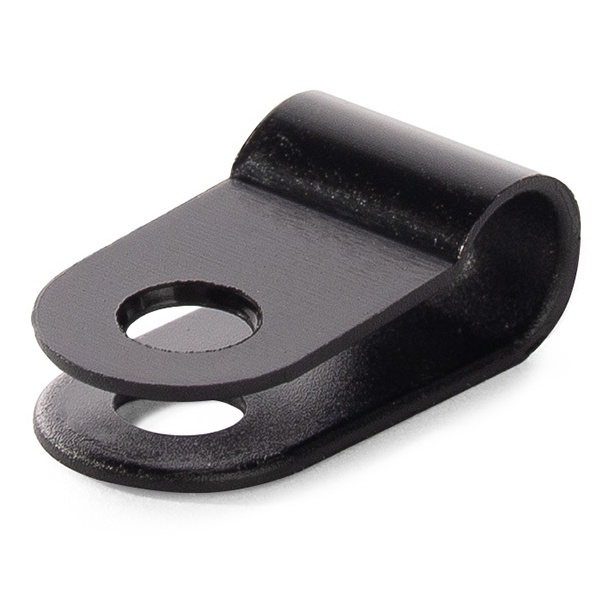 Скоба пластиковая Fortisflex СНК 5 до 4,8 мм черная [упаковка 100шт] Р-образная