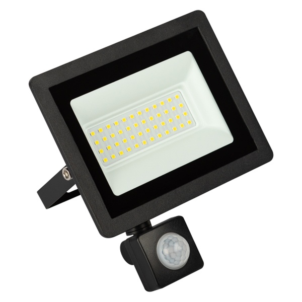 Прожектор светодиодный ЭРА LPR-042-2-65K-050 50W 6500K 4000Lm IP44 регулируемый ИК датчик, черный