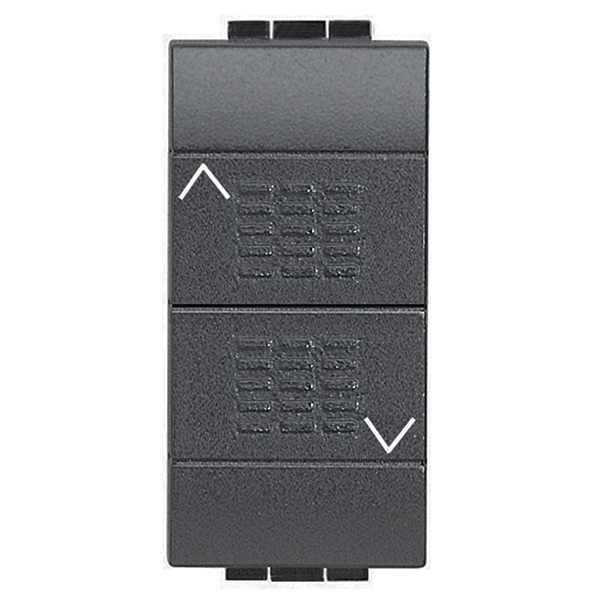 Кнопка 10A, двойная с блокировкой, 1P-NO + 1P-NO 1 модуль LivingLight Антрацит