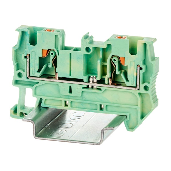 Клемма заземления DKC Nuputuk 4 кв.мм зажим push-in 2 точки подключения желто-зеленая