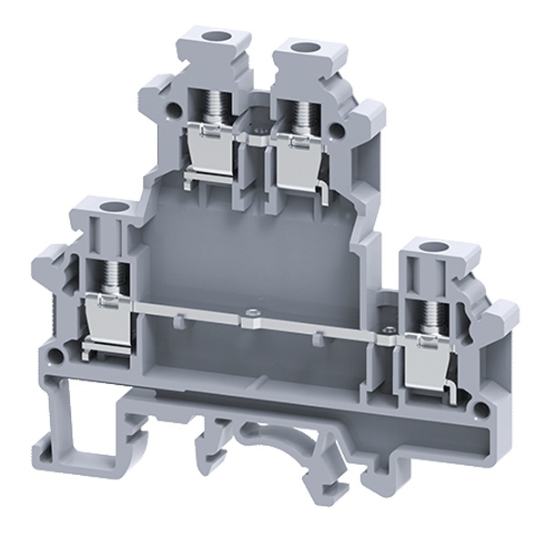 Клемма двухярусная винтовая КЭАЗ OptiClip ODL-2.5-2L-I (0.2-2.5) серый